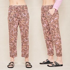 XíRENA Brown & Pink Boho Paisley Floral Lounge Pants